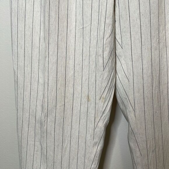 Massimo Dutti Linen Blend Striped Pants Size 4 - Picture 6 of 12
